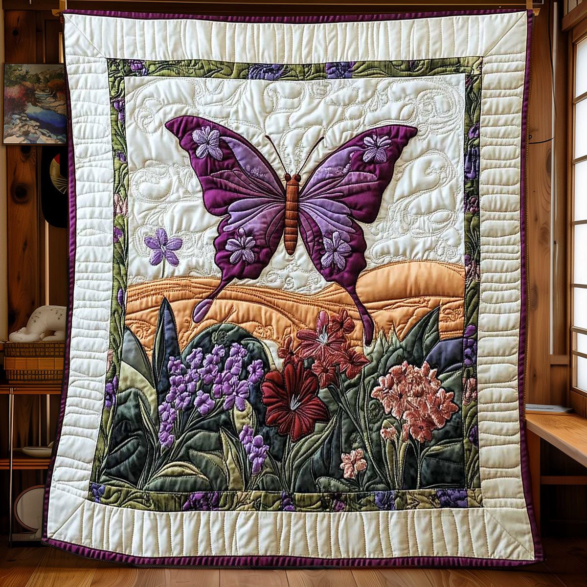 Serene Purple Butterfly WP0701024CL Quilt