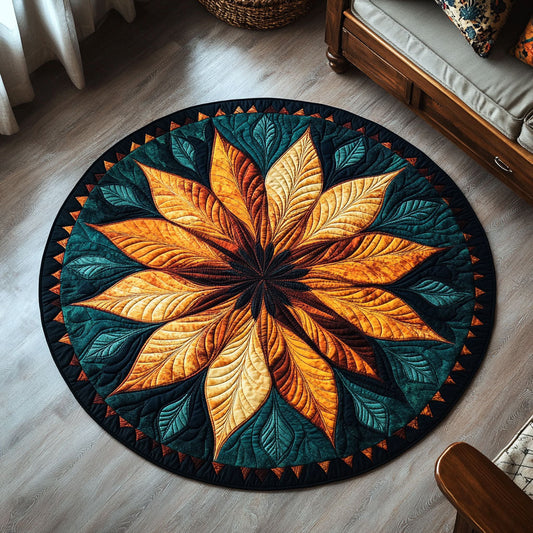 Feathered Pattern WX0606019CL Quilted Round Mat