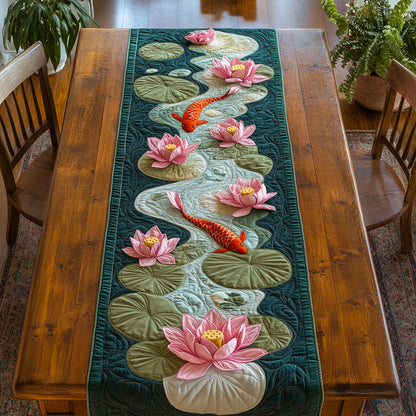 Tranquil Lotus CP1001065CL Quilted Table Runner