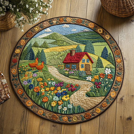Peaceful Farm WY2805036CL Quilted Round Mat