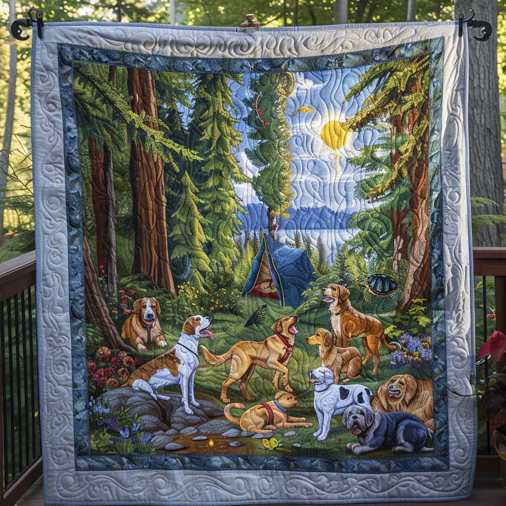 Dog Family Camping Day WP1610017CL Quilt