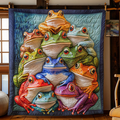 Colorful Frogs CP1305029CL Quilt
