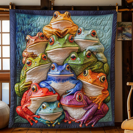 Colorful Frogs CP1305029CL Quilt