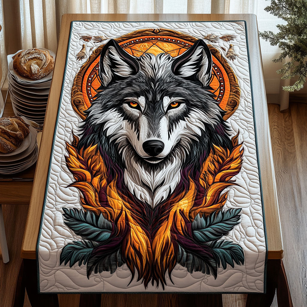 Native Wolf WJ0705018CL Quilted Table Runner