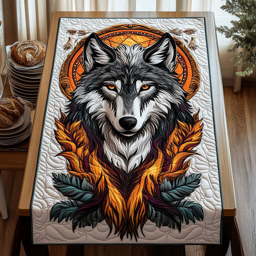 Native Wolf WJ0705018CL Quilted Table Runner