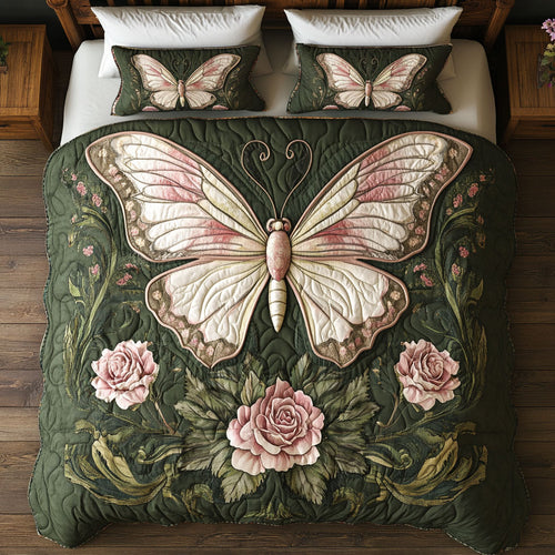 Butterfly In Rose Garden WY0502052CL Duvet Cover Set