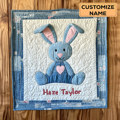 Bunny In Love WN3007016CL Personalized Baby Quilt