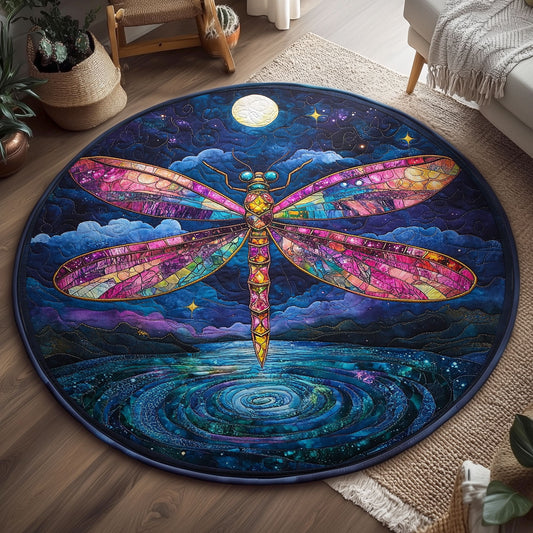 Purple Dragonfly WX1005034CL Quilted Round Mat
