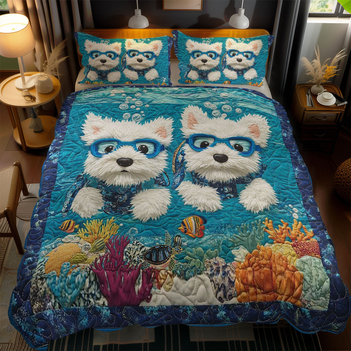 Scuba Westie Fun WN1911053CL Duvet Cover Set