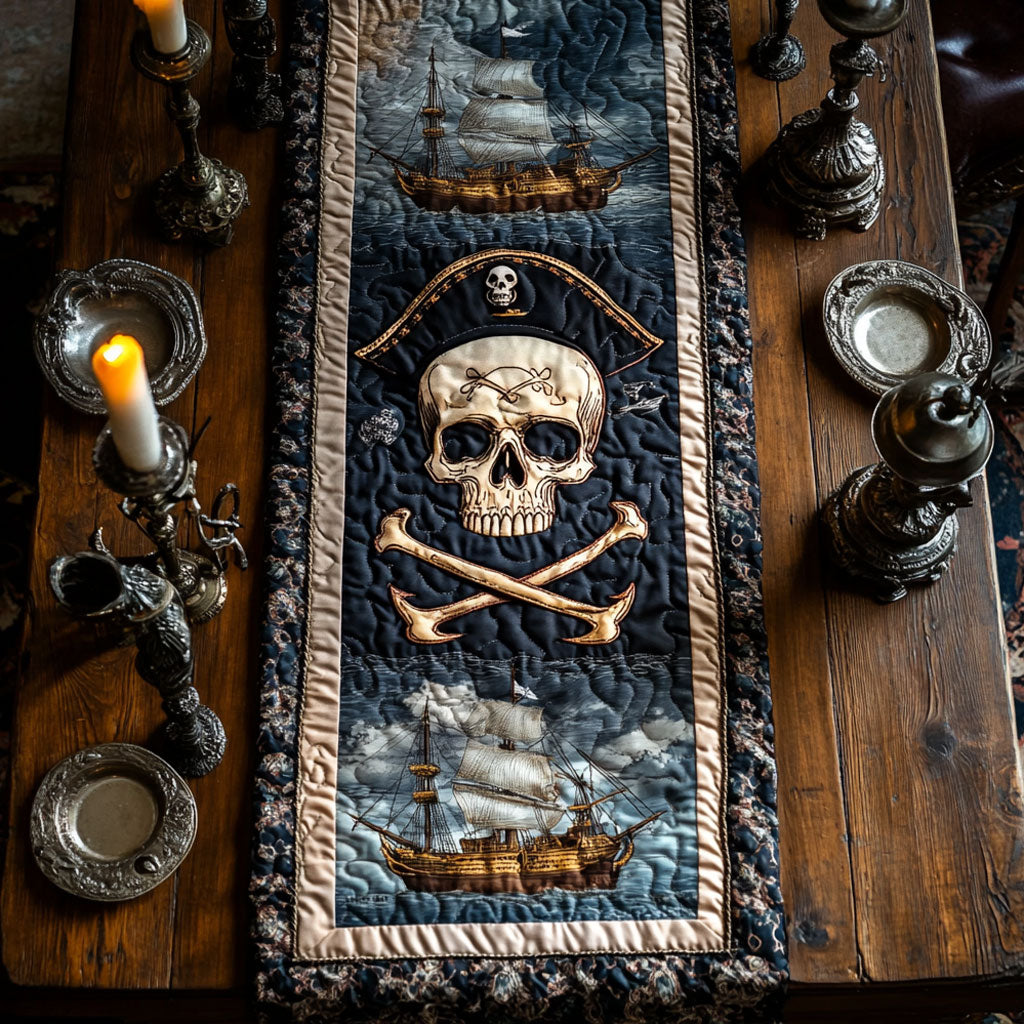 Deep Sea Skull Map WN1207022CL Quilted Table Runner