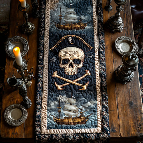 Deep Sea Skull Map WN1207022CL Quilted Table Runner