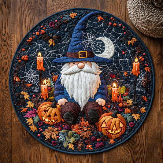 Pumpkin King Gnome WY0508070CL Quilted Round Mat