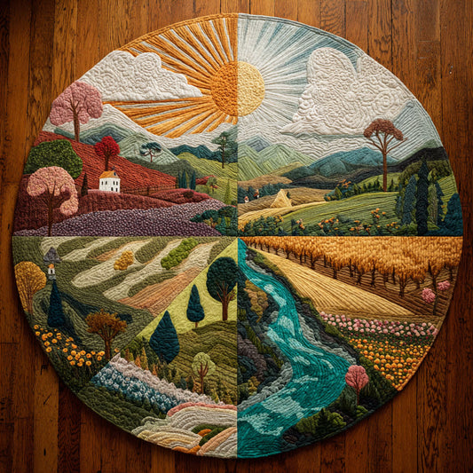 Blooming Season CW1108012CL Quilted Round Mat