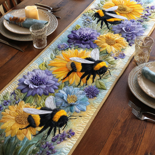 Bee Floral Garden CW0807005CL Quilted Table Runner