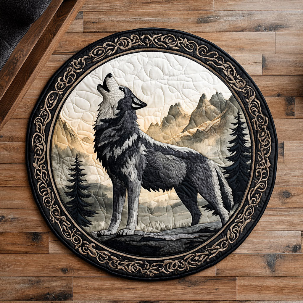 Lone Wolf Mountain CW2907036CL Quilted Round Mat