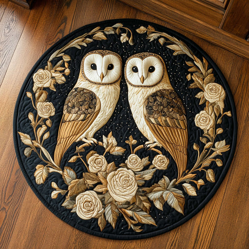 Barn Owl Golden Flight WU2003097CL Quilted Round Mat