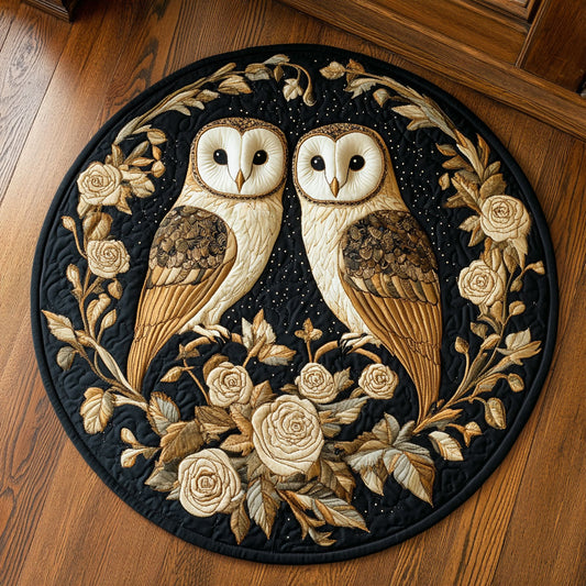Barn Owl Golden Flight WU2003097CL Quilted Round Mat