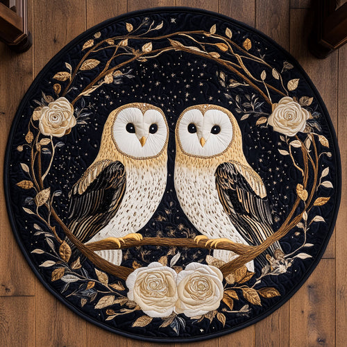 Barn Owl Midnight Gaze WU2003087CL Quilted Round Mat