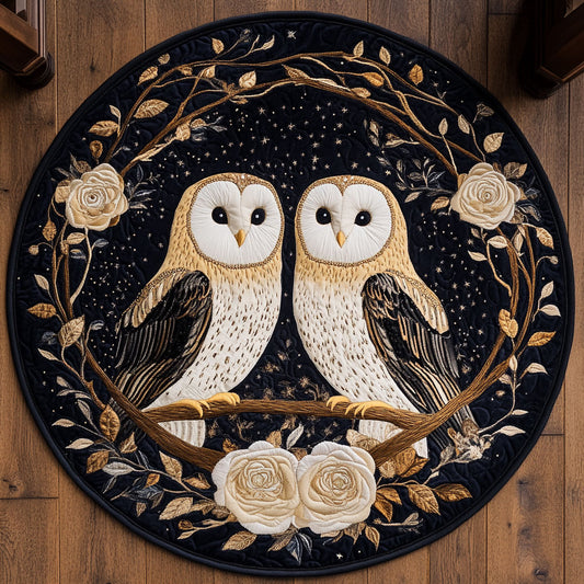 Barn Owl Midnight Gaze WU2003087CL Quilted Round Mat