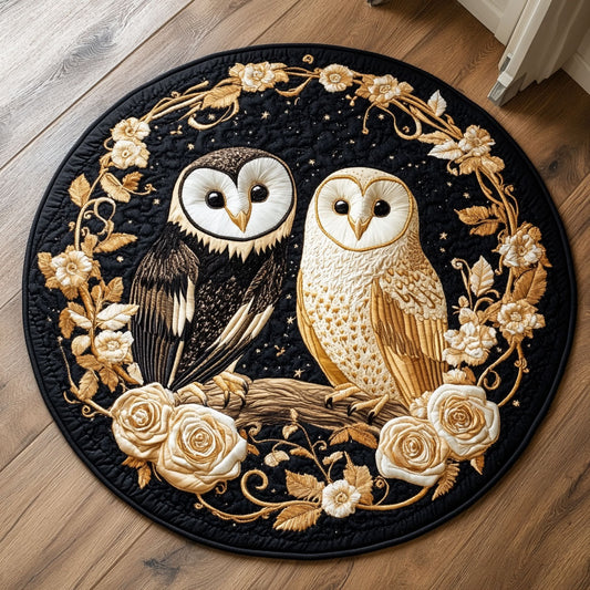 Barn Owl Midnight Gaze WU2003089CL Quilted Round Mat