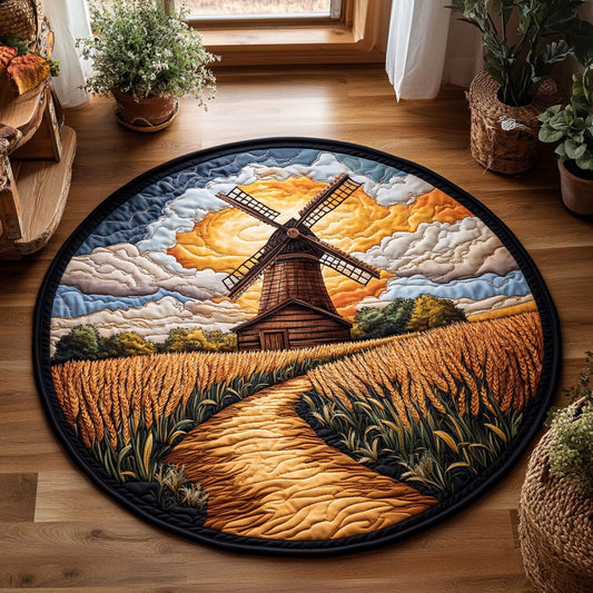 Windmill In Sunset WY2404020CL Quilted Round Mat