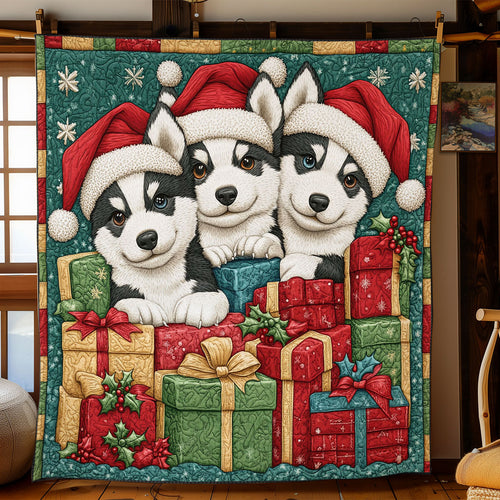 Merry Huskies CP1411079CL Quilt