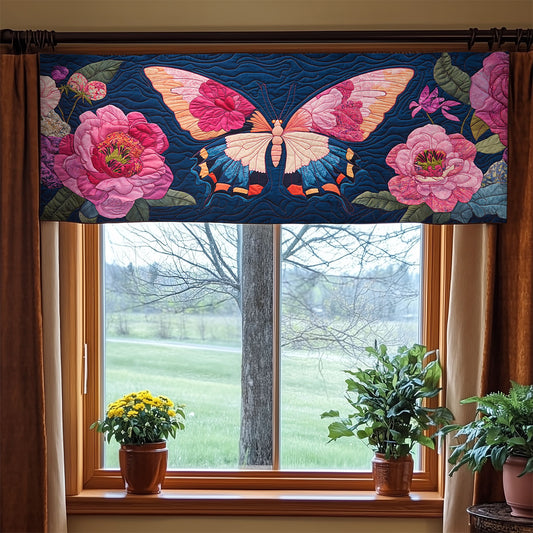 Pink Butterfly WX0905040CL Quilted Valance