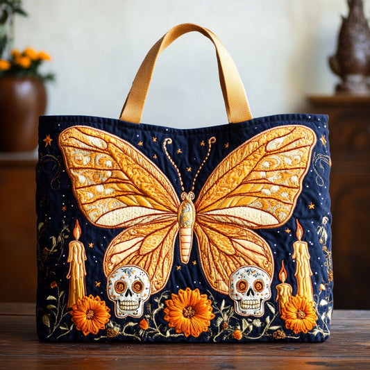 Butterfly Candle Glow CW0910036CL Quilted Tote Bag