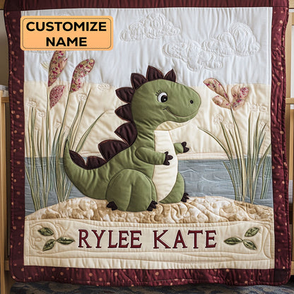 Little Dino Dreams WJ1607001CL Personalized Baby Quilt