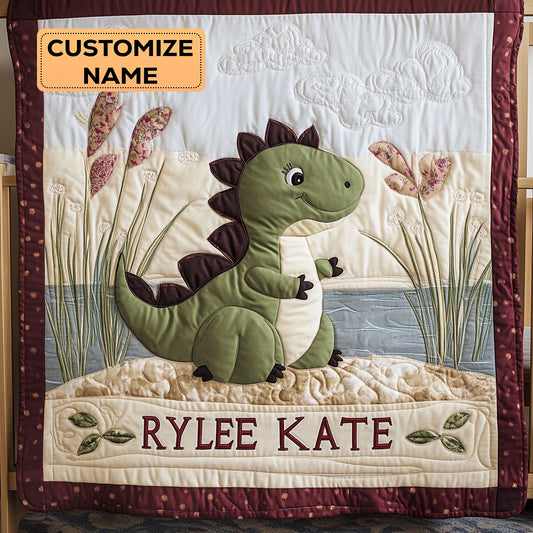 Little Dino Dreams WJ1607001CL Personalized Baby Quilt