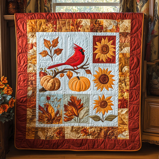 Vintage Autumn Cardinal WY0608078CL Quilt