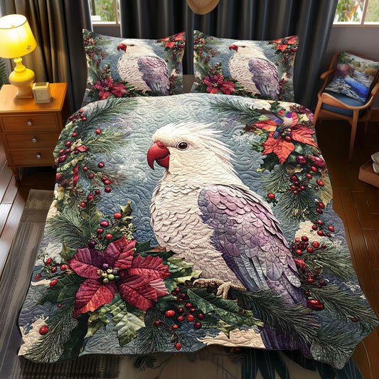 Christmas Violet Parrot WP2111009CL Duvet Cover Set