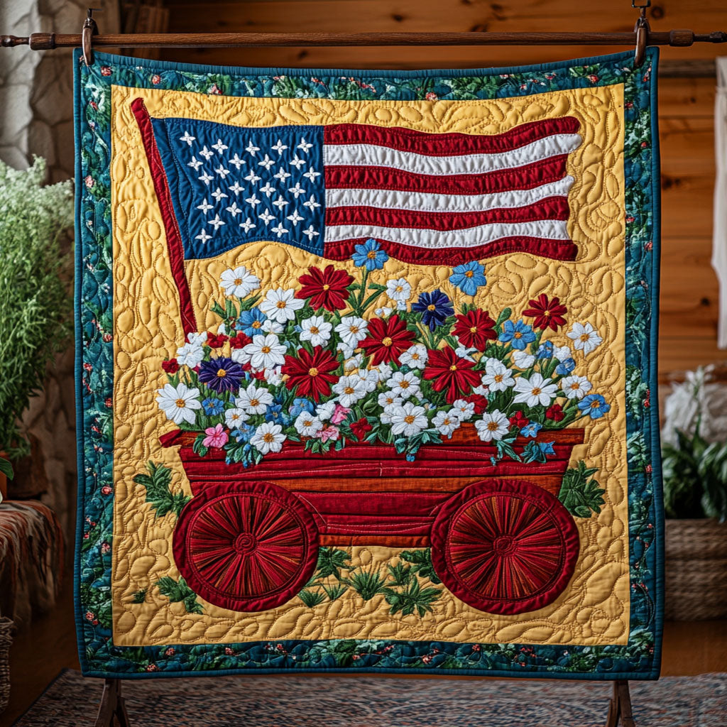 Patriotic Garden Wagon WY1704040CL Quilt