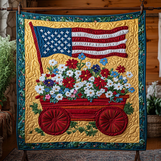 Patriotic Garden Wagon WY1704040CL Quilt