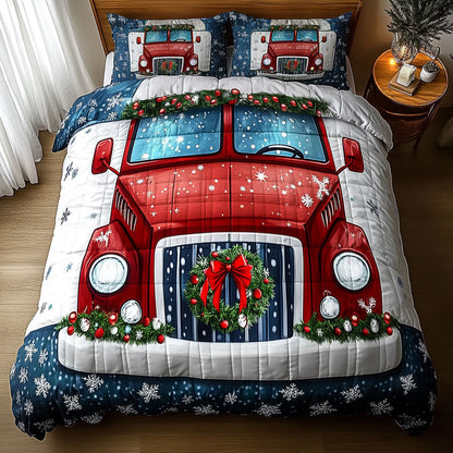 Red Truck Wonderland WN1111072CL Duvet Cover Set