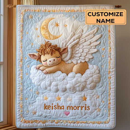 Cloud Moo CP1807032CL Personalized Baby Quilt