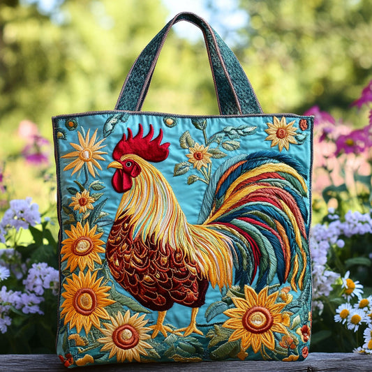 Radiant Rooster Garden CW0810011CL Quilted Tote Bag