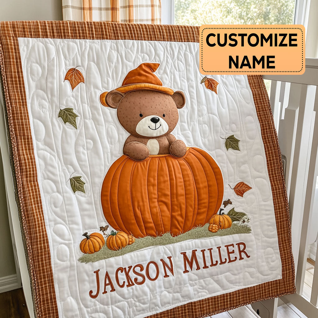 Pumpkin Cuddle CP3007038CL Personalized Baby Quilt