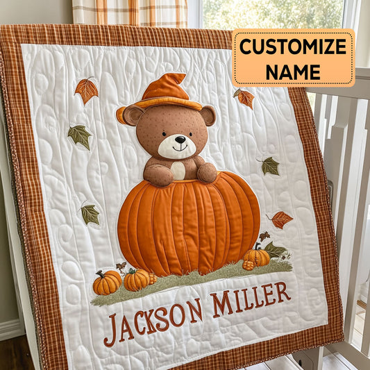 Pumpkin Cuddle CP3007038CL Personalized Baby Quilt