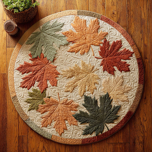 Leaf Symphony CW0808017CL Quilted Round Mat