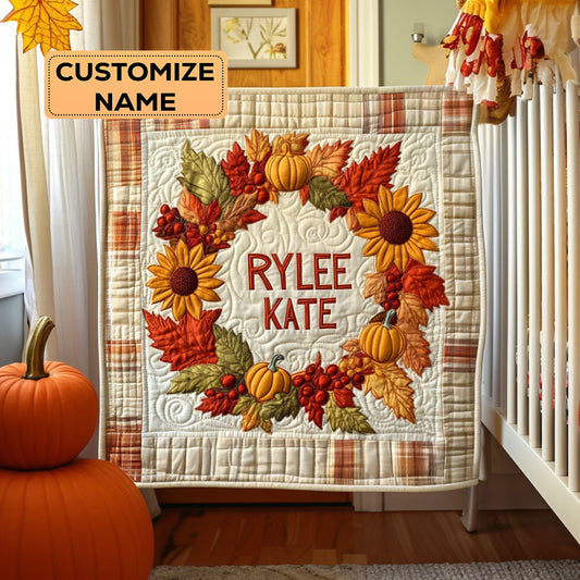 Fall Charm WY2907030CL Personalized Baby Quilt