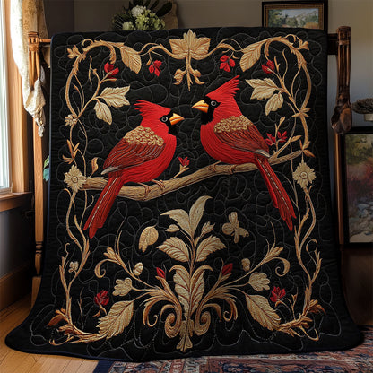 Couple Cardinal In Tree WY1902071CL Quilt