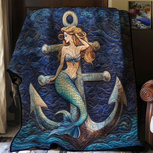 Mermaid Blue Anchor WP1912001CL Quilt