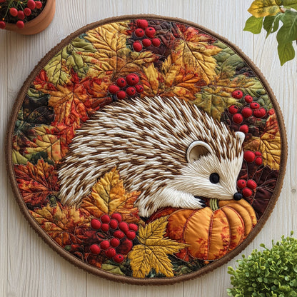 Autumn Hedgehog CW3005595CL Quilted Round Mat