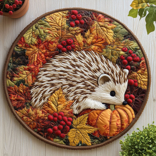 Autumn Hedgehog CW3005595CL Quilted Round Mat