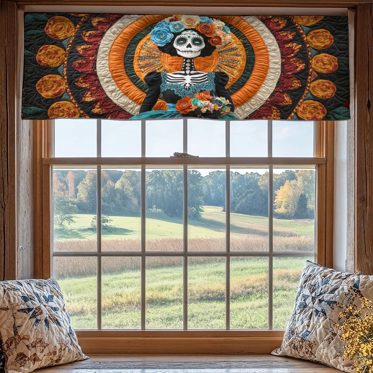 Woman Day Of The Dead WX2205057CL Quilted Valance