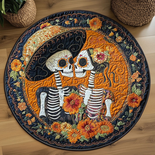 Dancing Skeleton WN0805056CL Quilted Round Mat