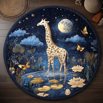 Moon Giraffe WY1505029CL Quilted Round Mat