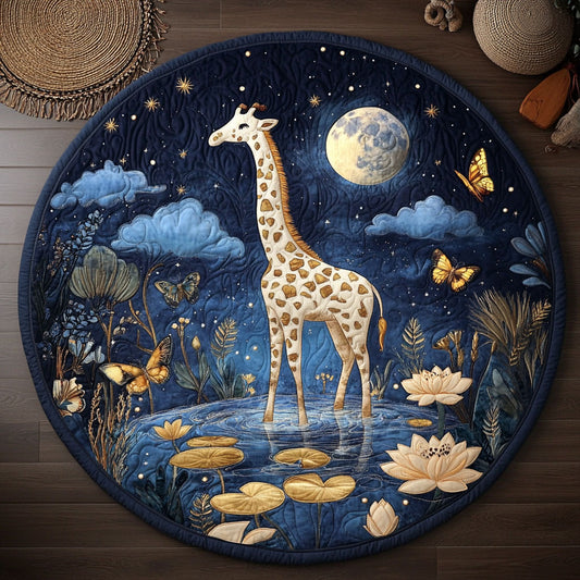 Moon Giraffe WY1505029CL Quilted Round Mat