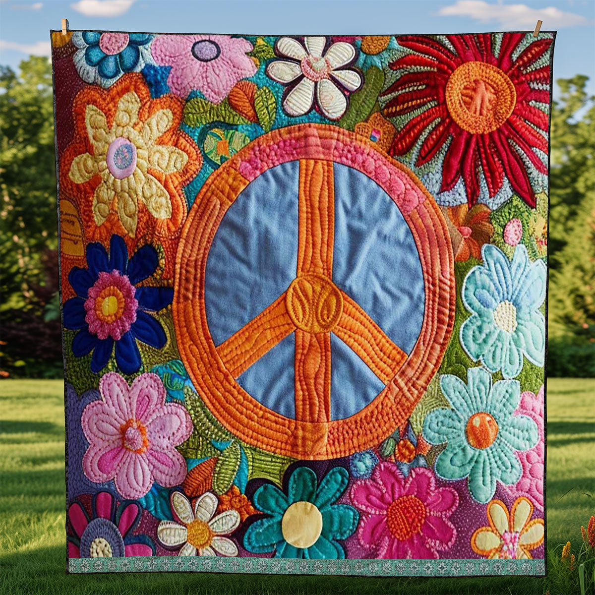 Trippy Hippie Sign WJ1909027CL Quilt